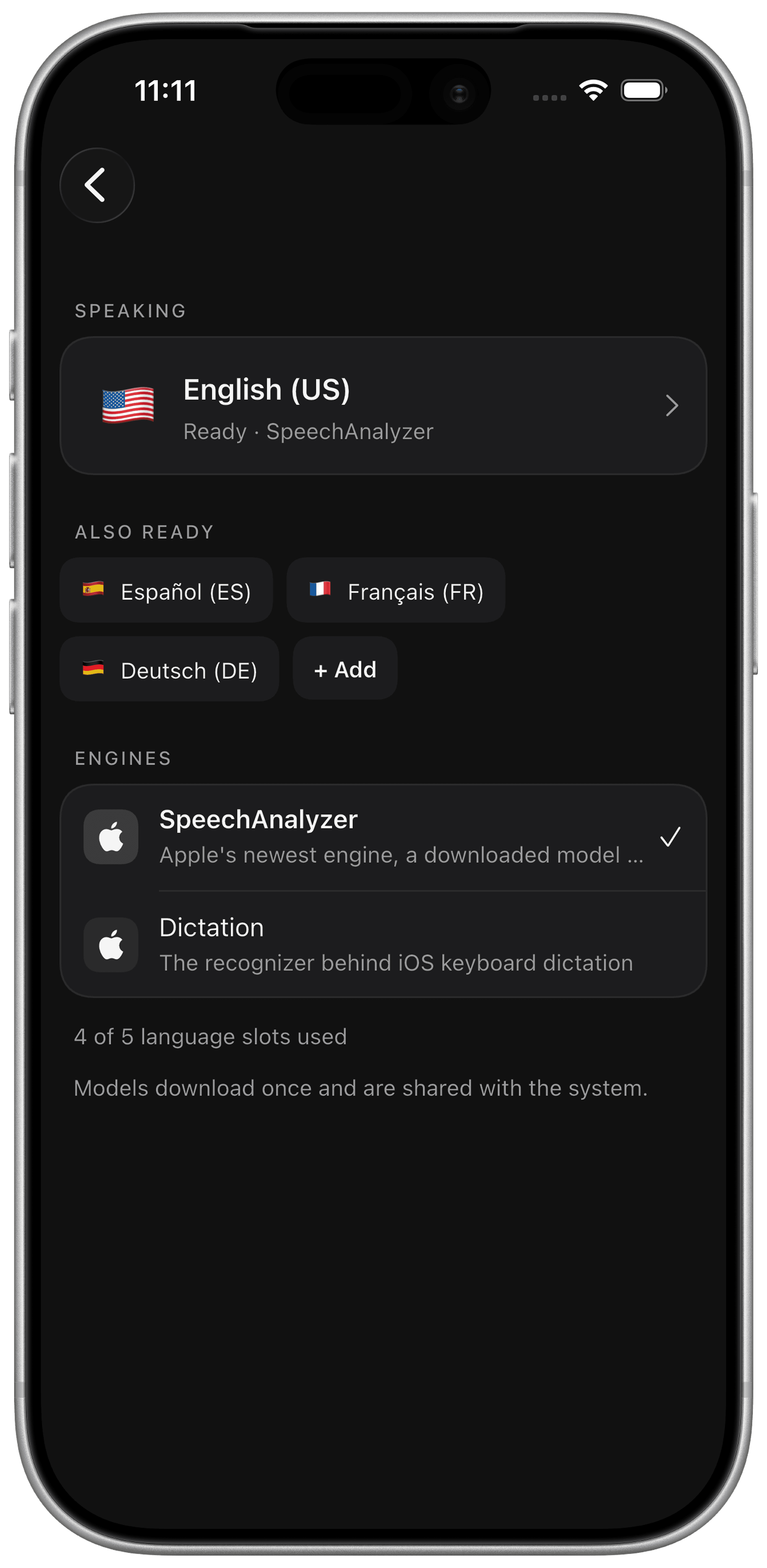 On-device language models